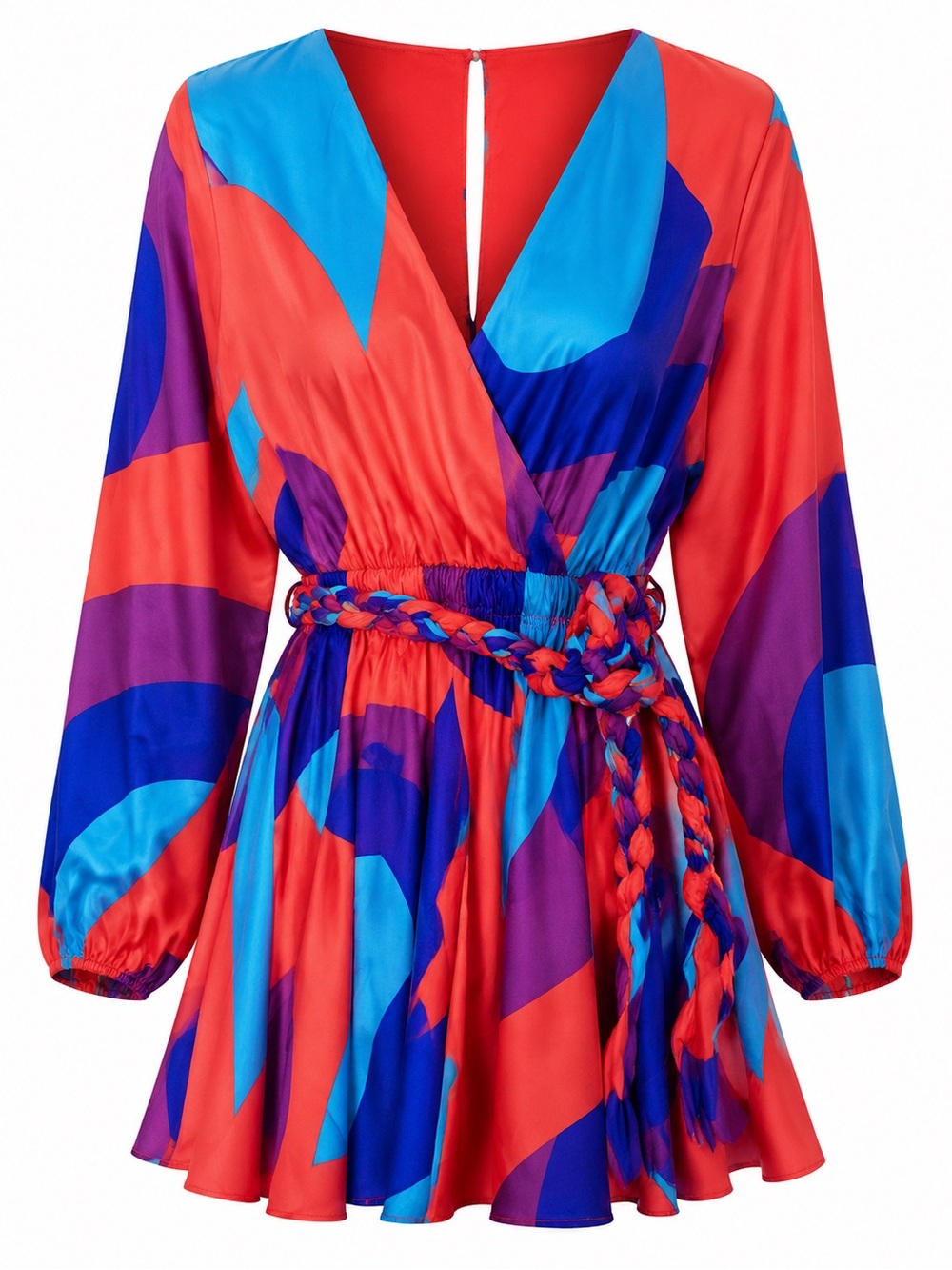 NWT SHOP RYCH Graphic Print Dress with Rope Belt | Multi | Size Medium